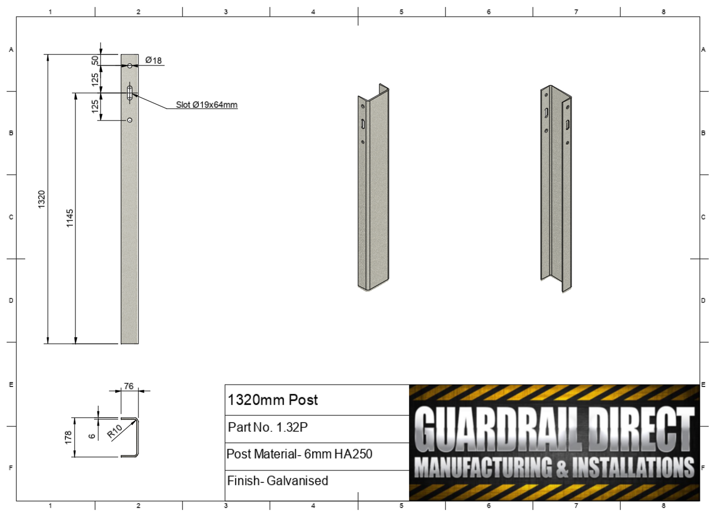 1320mm "C" Post Inground