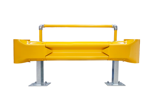 1.5m Guardrail kit with yellow rail, bullnoses and handrail