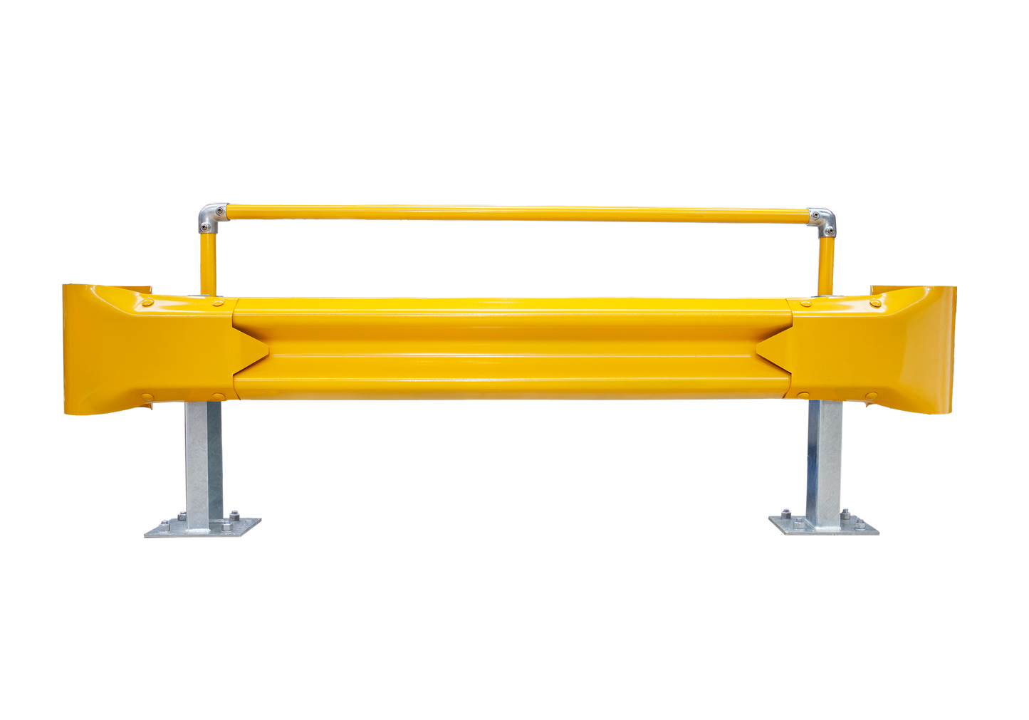 2m Guardrail kit with yellow rail, bullnoses and handrail