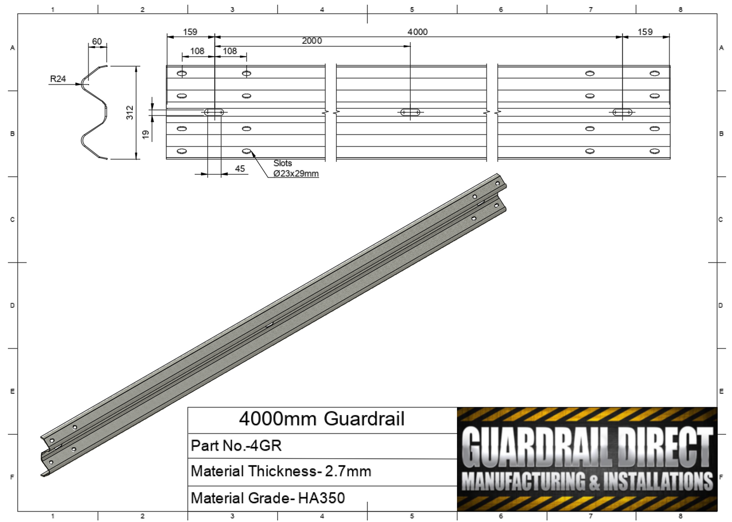 4000mm Guardrail