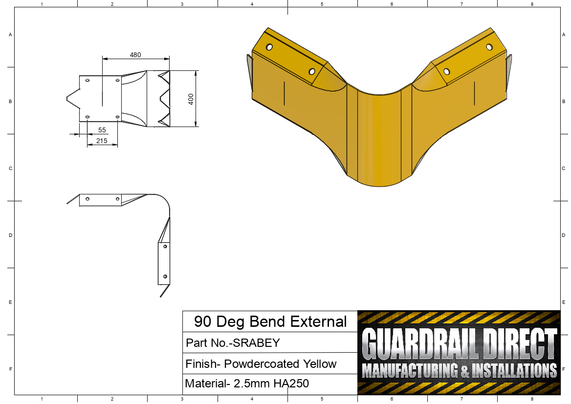 Small External Bend Yellow