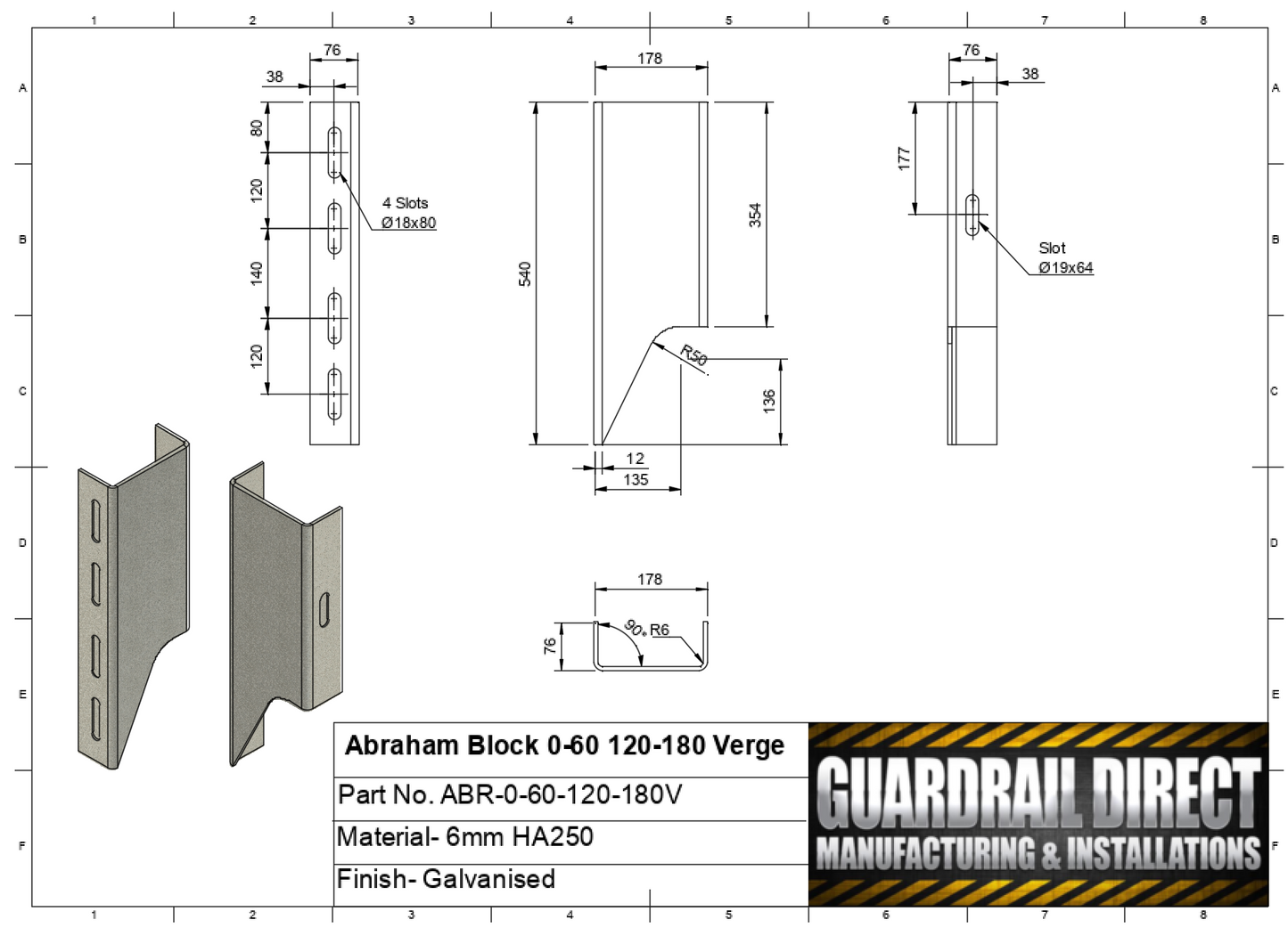 Abraham Block 0-60 & 120-180 Rise Verge