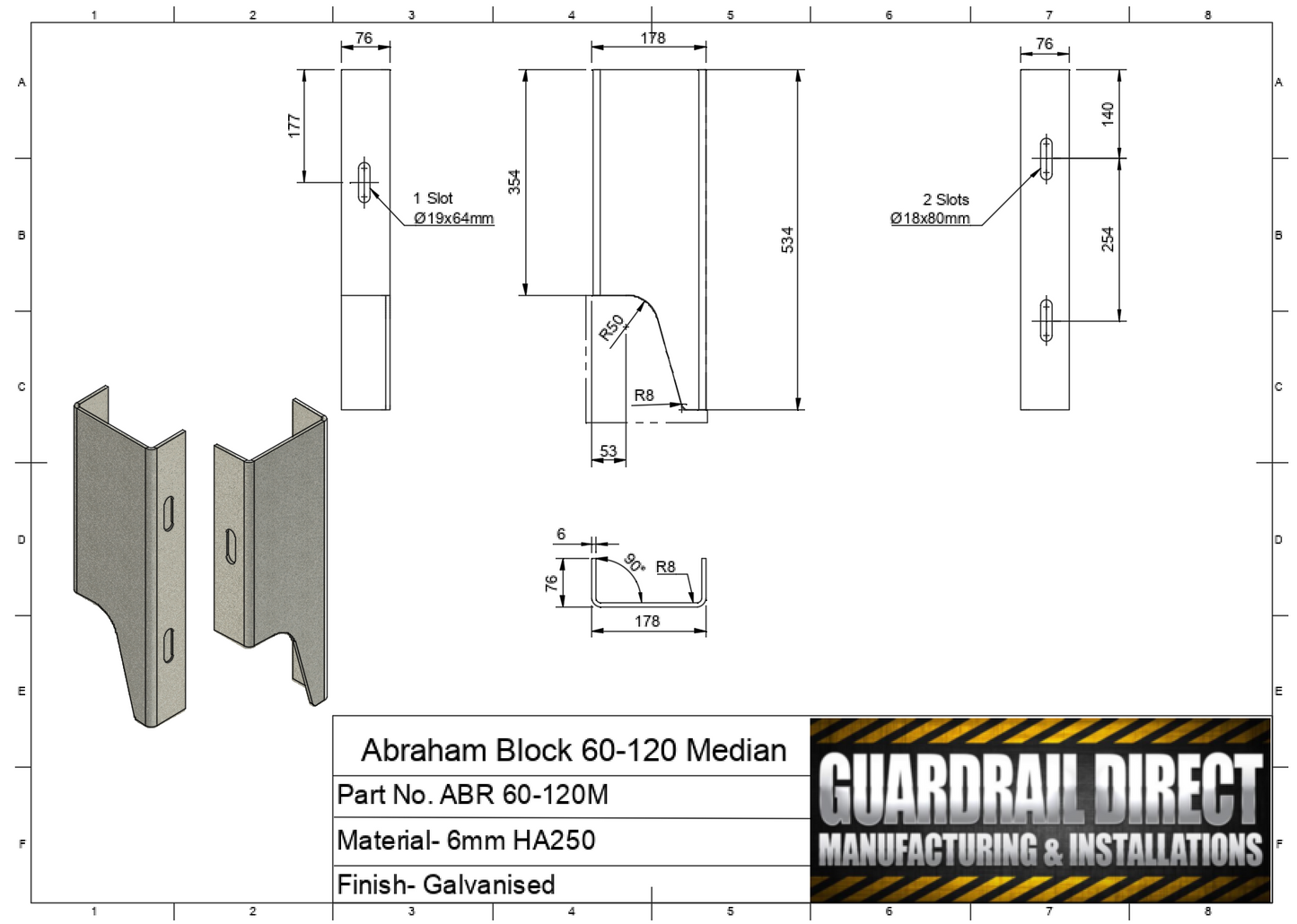 Abraham Block 60-120 Rise Median