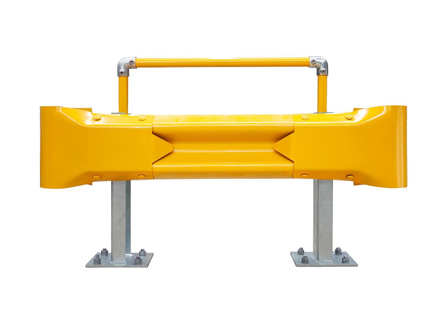 1m Guardrail kit with yellow rail, bullnoses and handrail