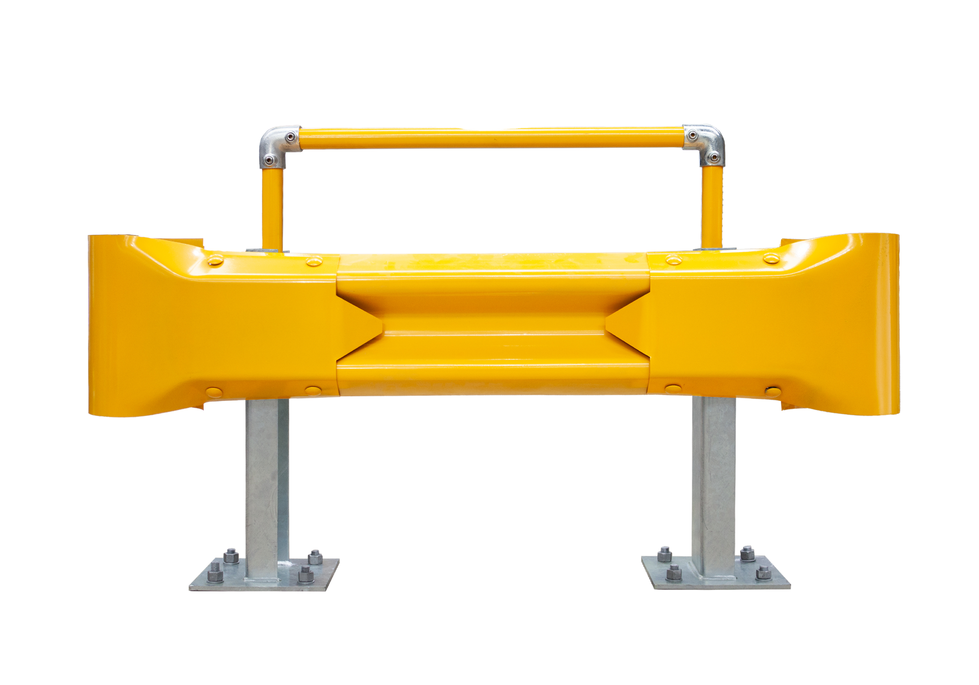 1m Guardrail kit with yellow rail, bullnoses and handrail