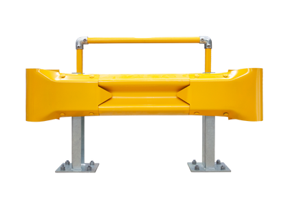 1m Guardrail kit with yellow rail, bullnoses and handrail