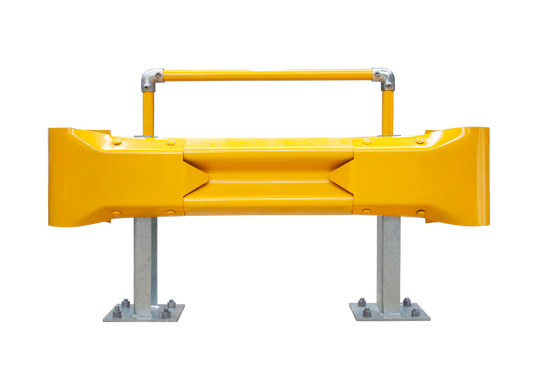 1m Guardrail kit with yellow rail, bullnoses and handrail