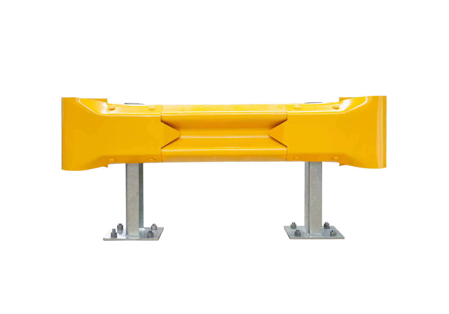 1m Guardrail kit with yellow rail and bullnoses