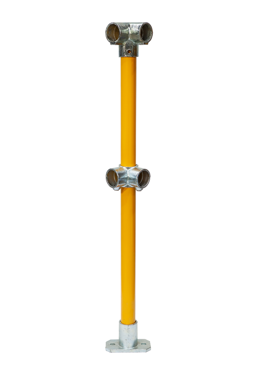 1000mm 40NB Corner Stanchion Yellow