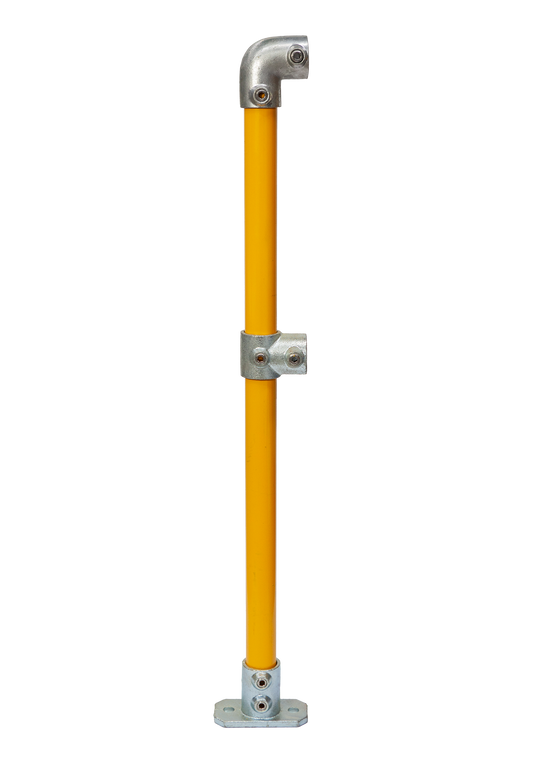 1000mm 40NB End Stanchion Yellow