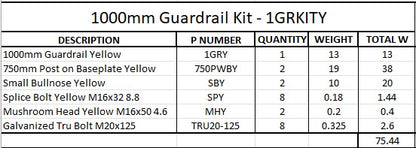 1m Guardrail kit yellow