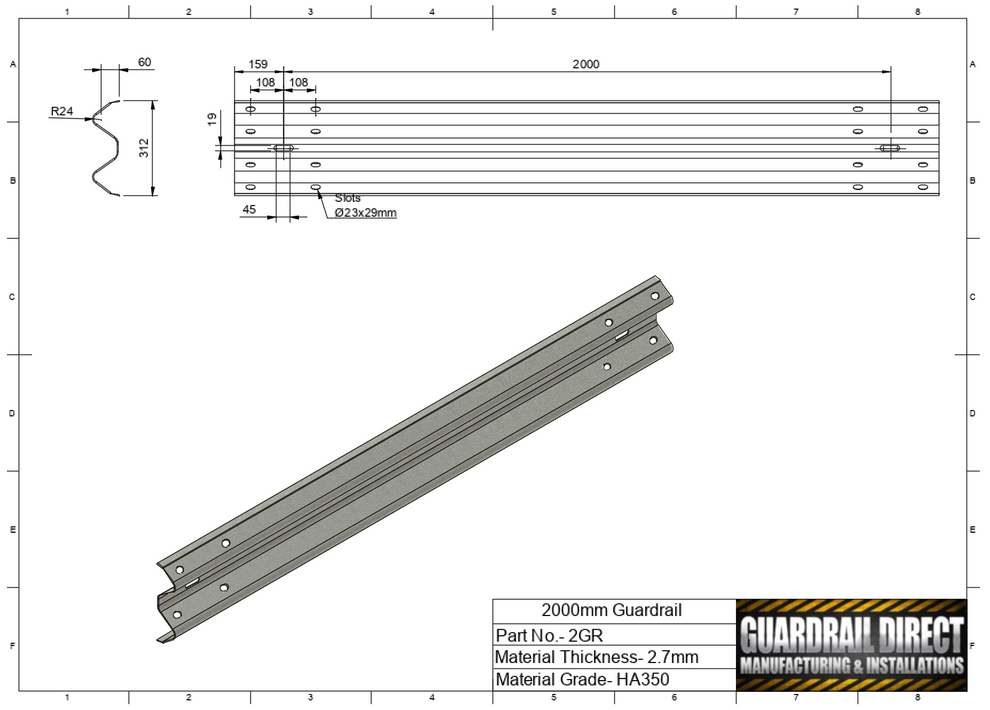 2000mm Guardrail