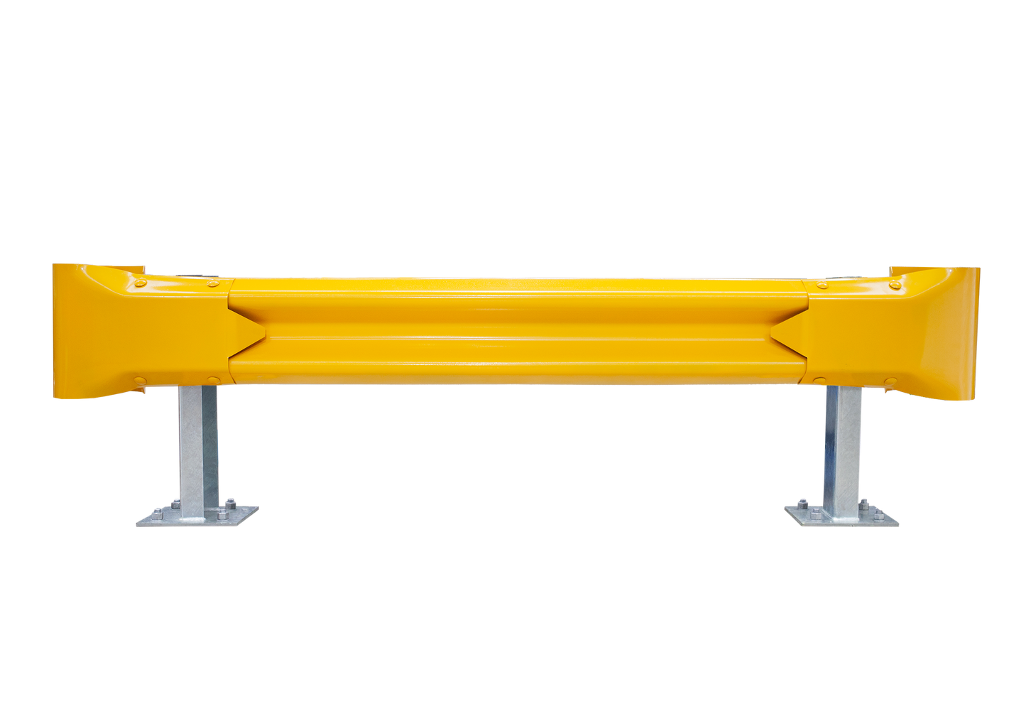 2m Guardrail kit with yellow rail and bullnoses