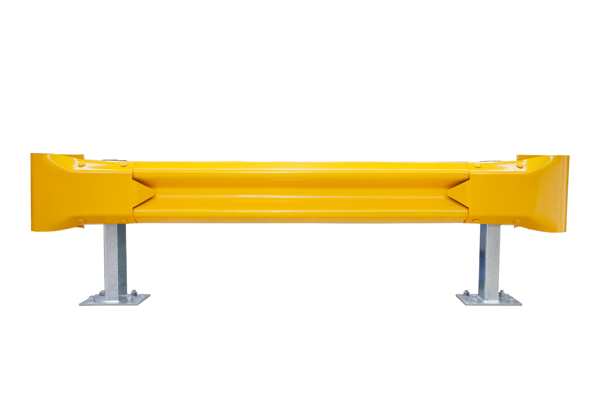 2m Guardrail kit with yellow rail and bullnoses