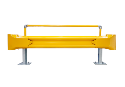 2m Guardrail kit with yellow rail, bullnoses and handrail