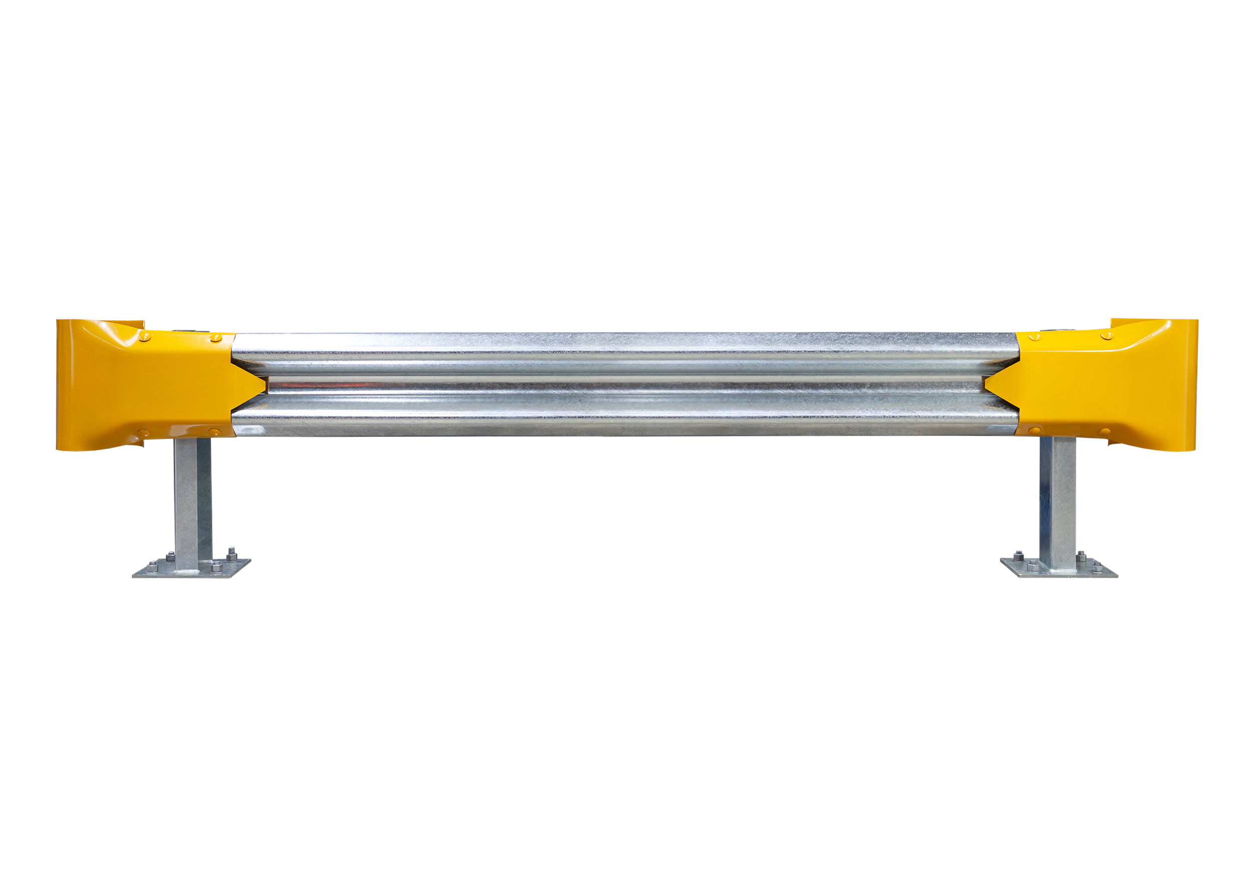 2.5m Guardrail kit with yellow bullnoses