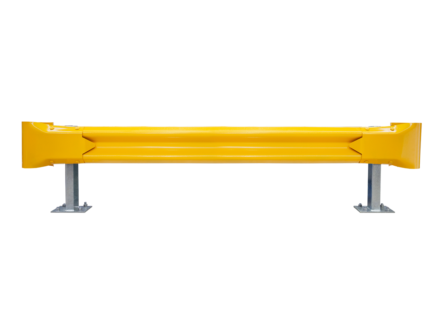 2.5m Guardrail kit with yellow rail and bullnoses