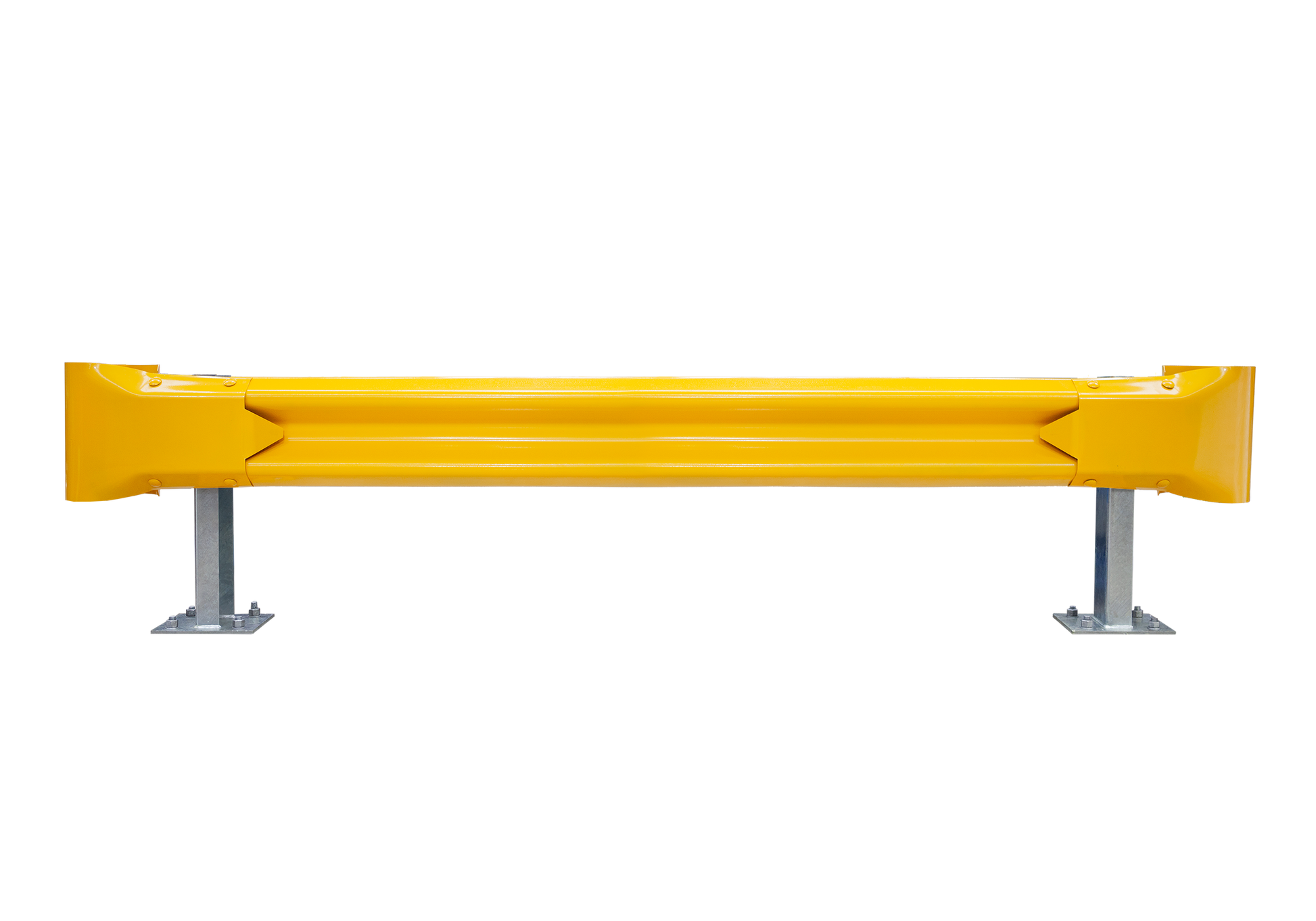 2.5m Guardrail kit with yellow rail and bullnoses