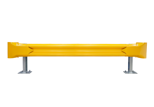 2.5m Guardrail kit with yellow rail and bullnoses