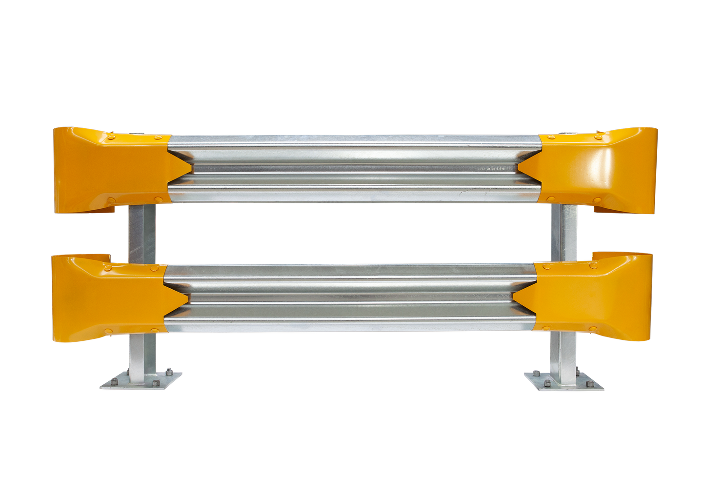 2m Double Height Guardrail kit with yellow bullnoses