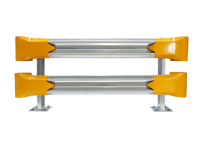 2m Double Height Guardrail kit with yellow bullnoses