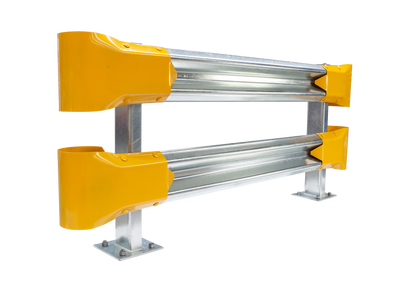 2m Double Height Guardrail kit with yellow bullnoses