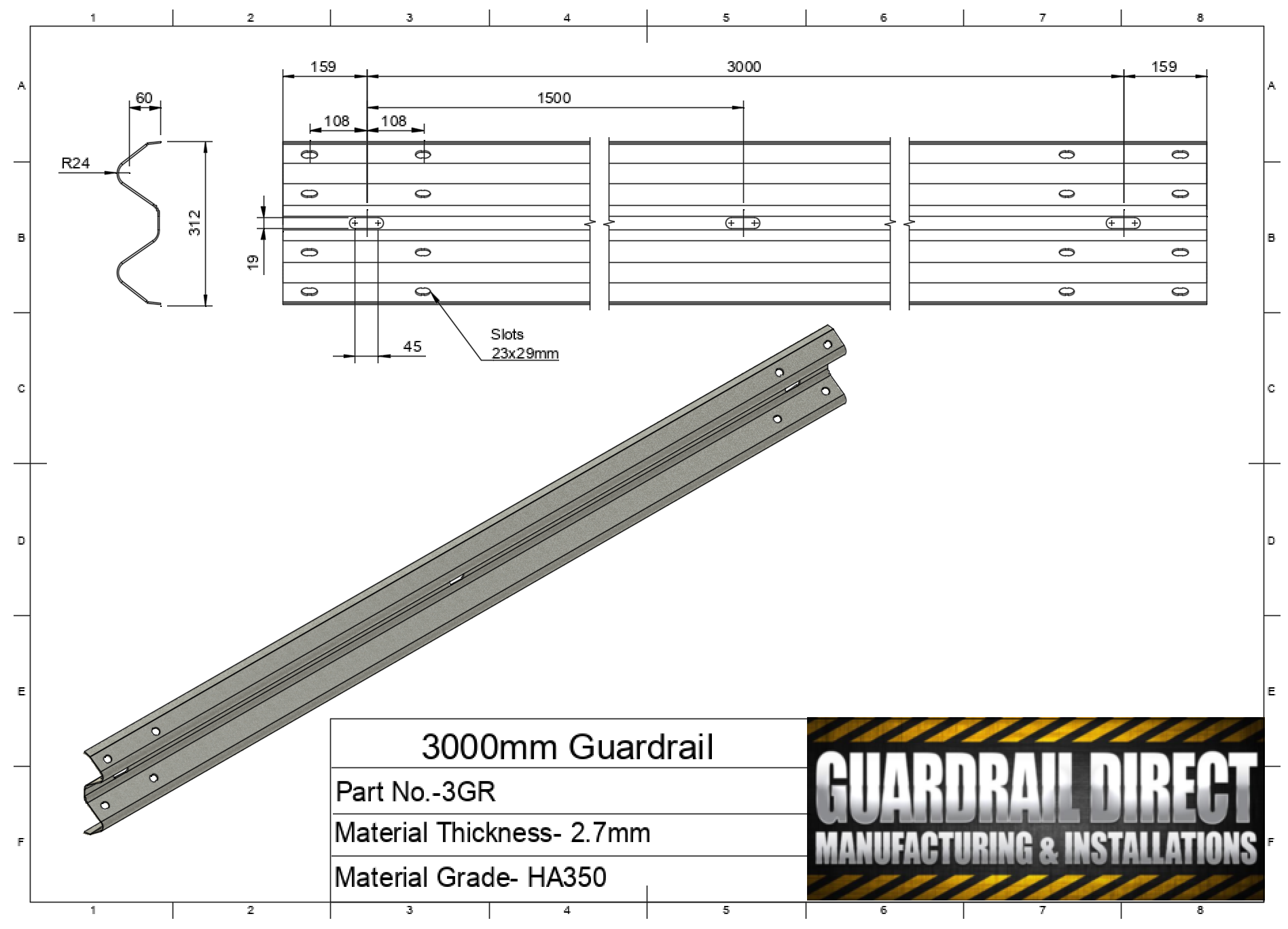 3000mm Guardrail