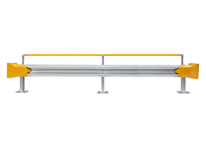 3.81m Guardrail kit with yellow bullnoses and handrail