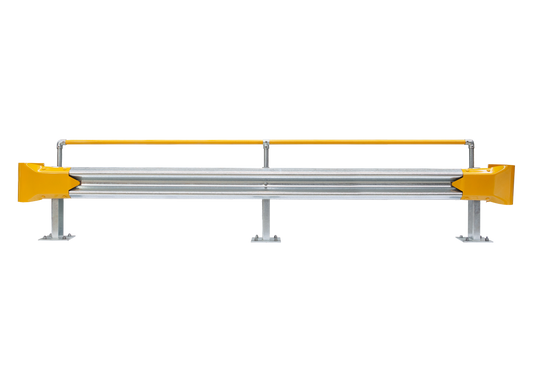 3.81m Guardrail kit with yellow bullnoses and handrail