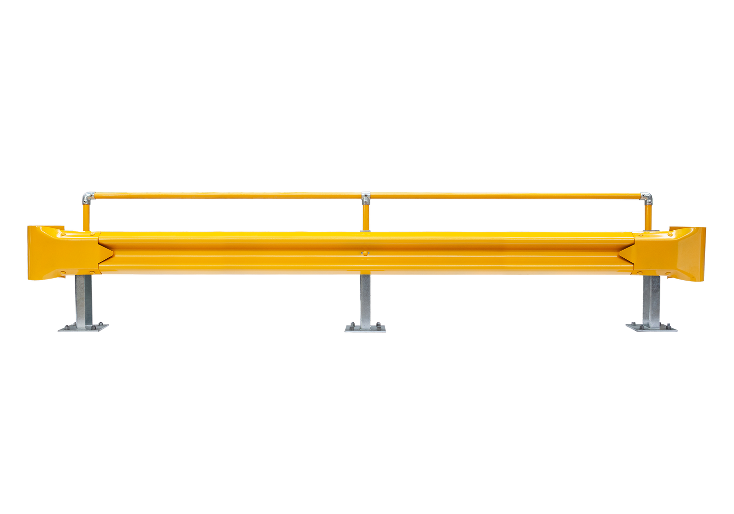 3.81m Guardrail kit with yellow rail, bullnoses and handrail