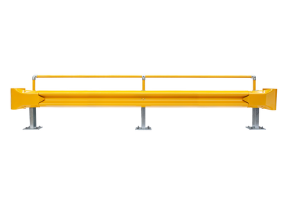3.81m Guardrail kit with yellow rail, bullnoses and handrail