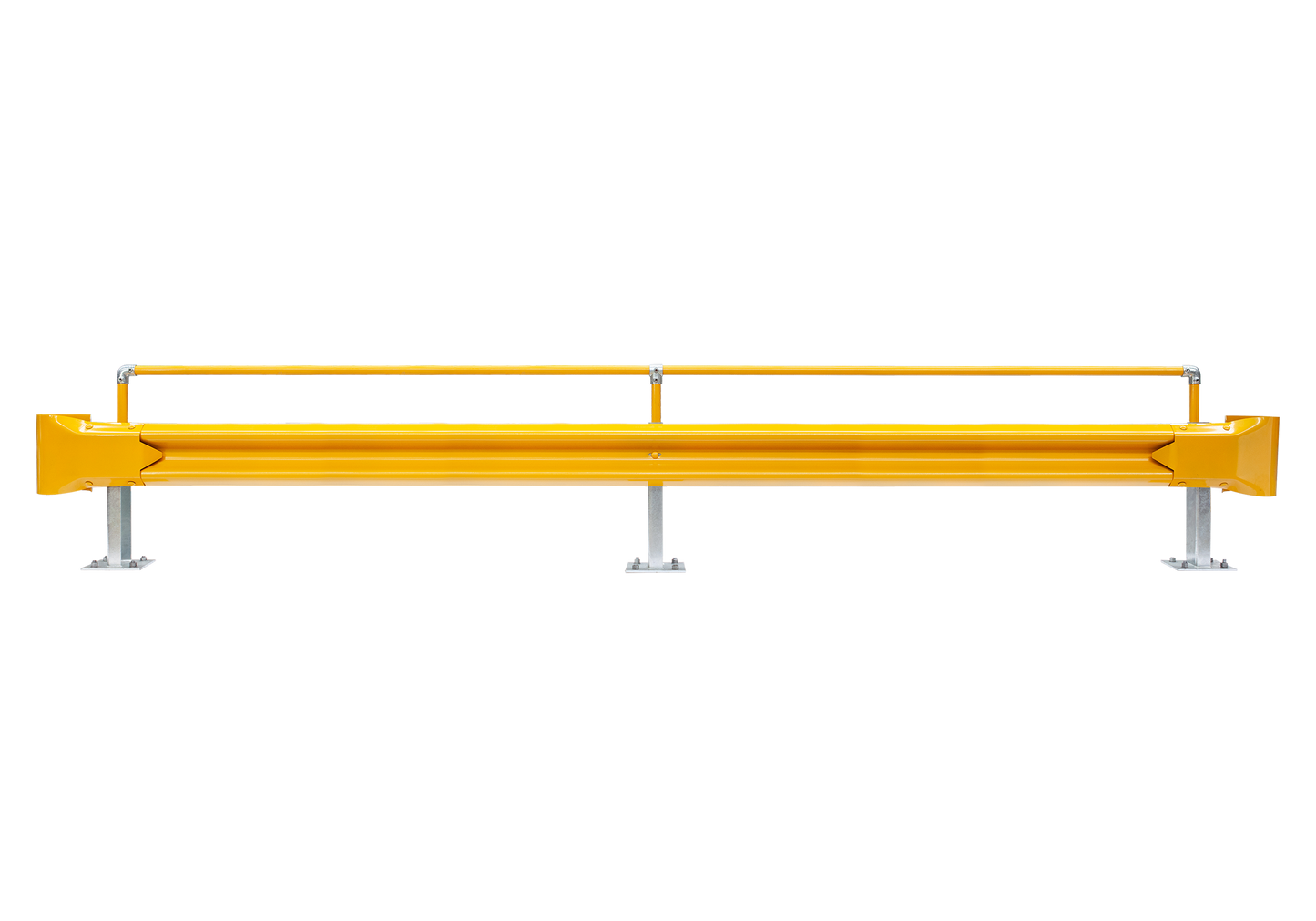 5m Guardrail kit with yellow rail, bullnoses and handrail