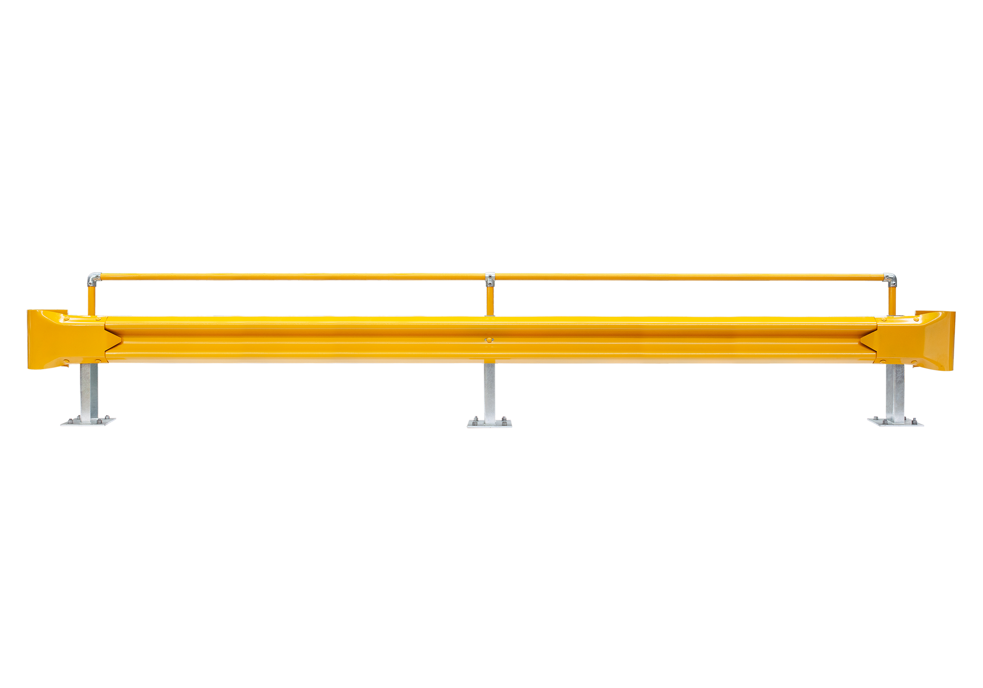 5m Guardrail kit with yellow rail, bullnoses and handrail