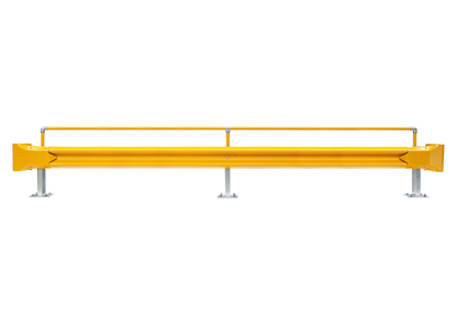 5m Guardrail kit with yellow rail, bullnoses and handrail