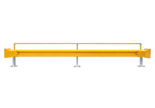 5m Guardrail kit with yellow rail, bullnoses and handrail
