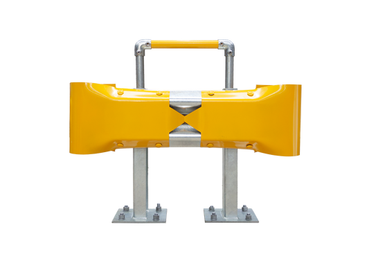 0.5m Guardrail kit with yellow bullnoses and handrail